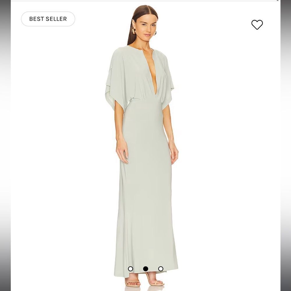 NWT Norma Kamali Obie Gown in Dried Sage XS Revolve - Picture 1 of 15